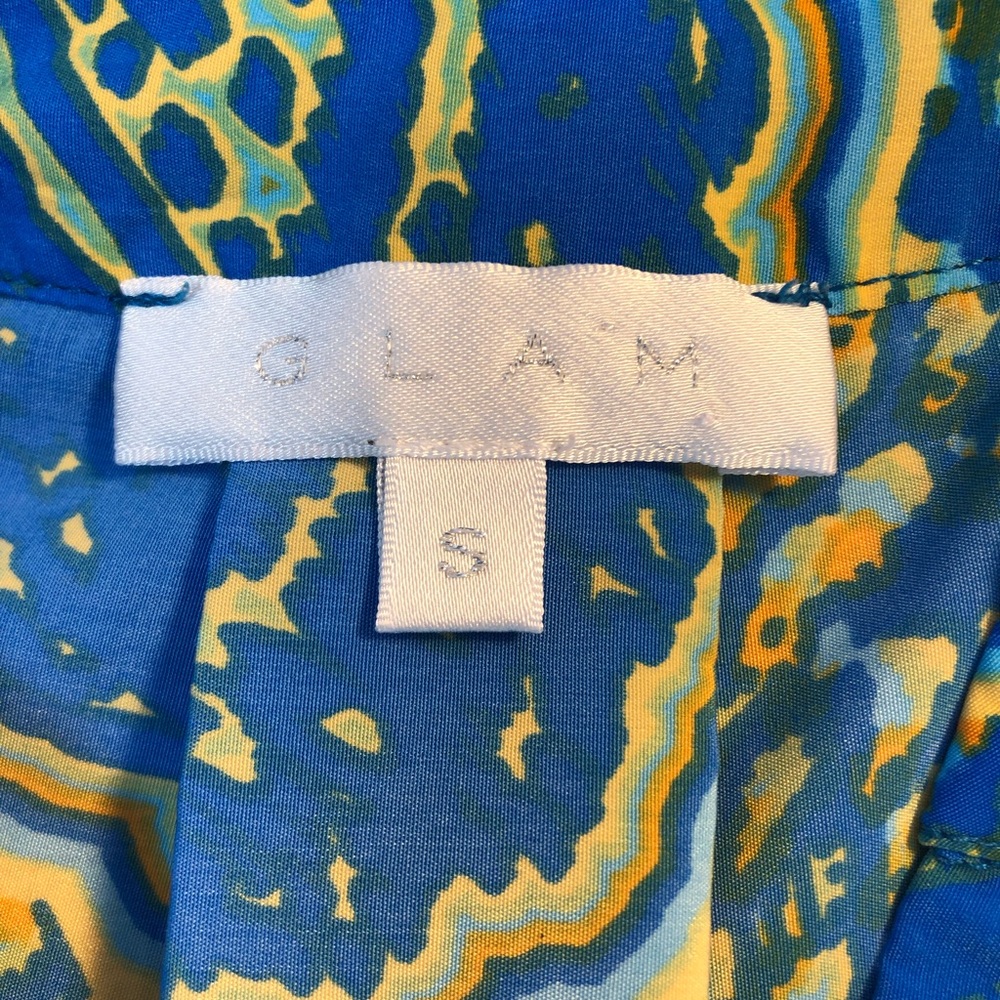GLAM Blue Multicolor Paisley Top - Picture 6 of 8